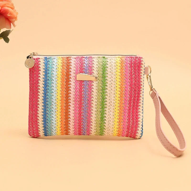 Rattan Knitting Women Straw Bag Beach Summer Chain Small Purse and Handbag Female Shoulder Crossbody Bags Travel Design Flap Bag - Maliame Store