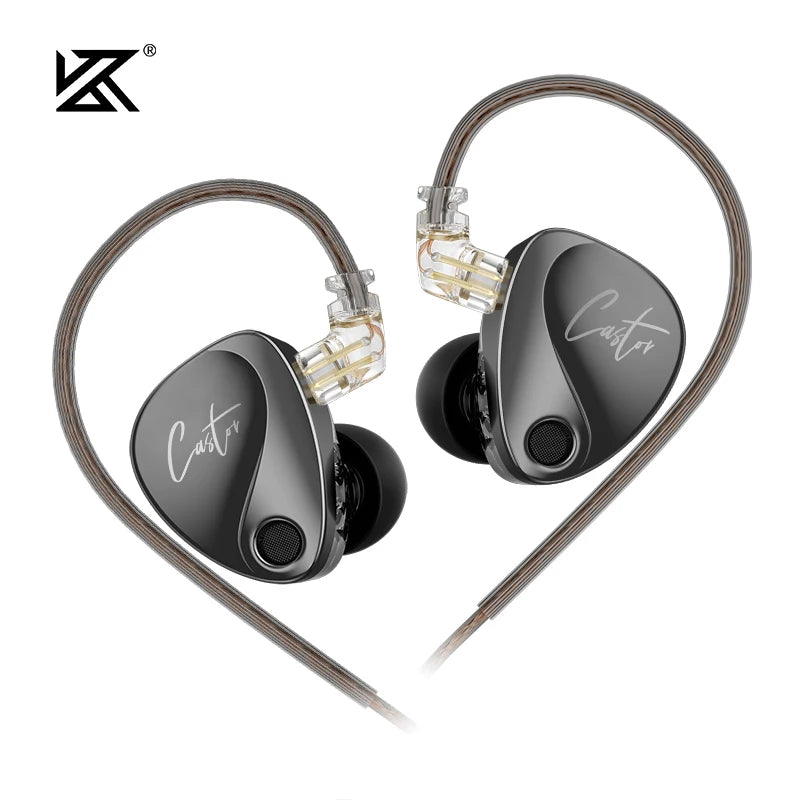 KZ Castor In Ear Wired Earphones HIFI Bass Tunable Balanced Armature Sport Headphones Monitor Metal Earbuds - Maliame Store