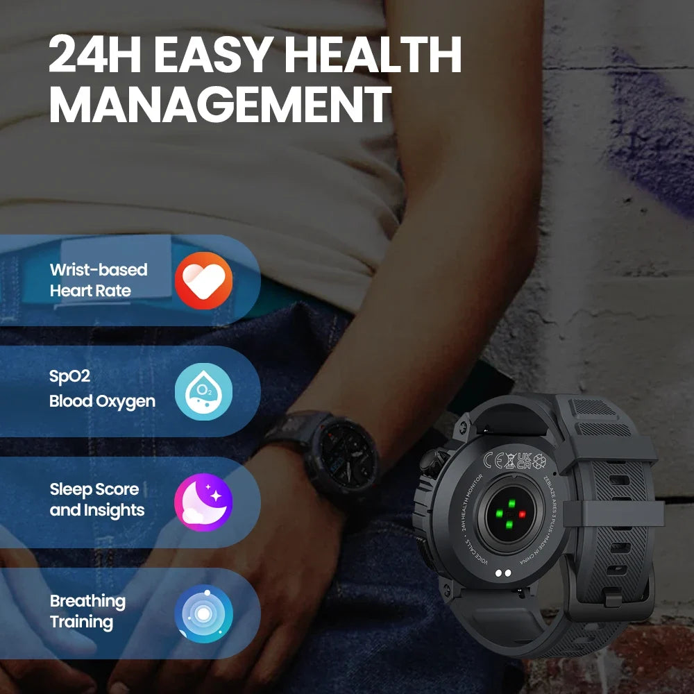 Zeblaze Ares 3 Plus Smart Watch - Fitness Wellness Smart Watch with Bluetooth Calling and 1.43" HD AMOLED Always-on Display - Maliame Store