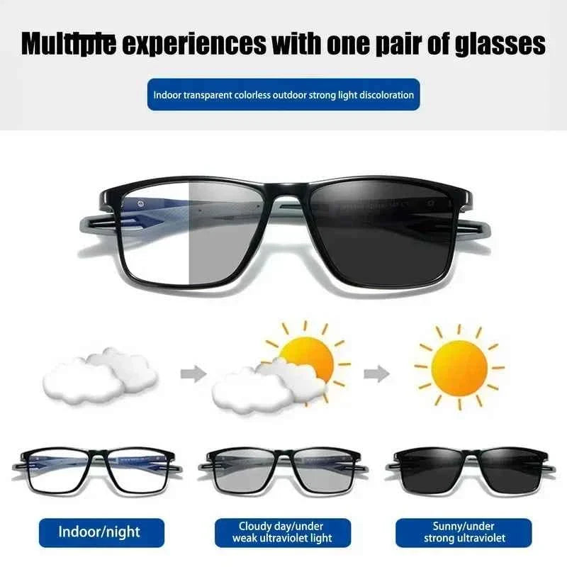 Ultralight TR90 Photochromic Myopia Glasses - Vintage Color Changing Eyewear for Men & Women - Maliame Store