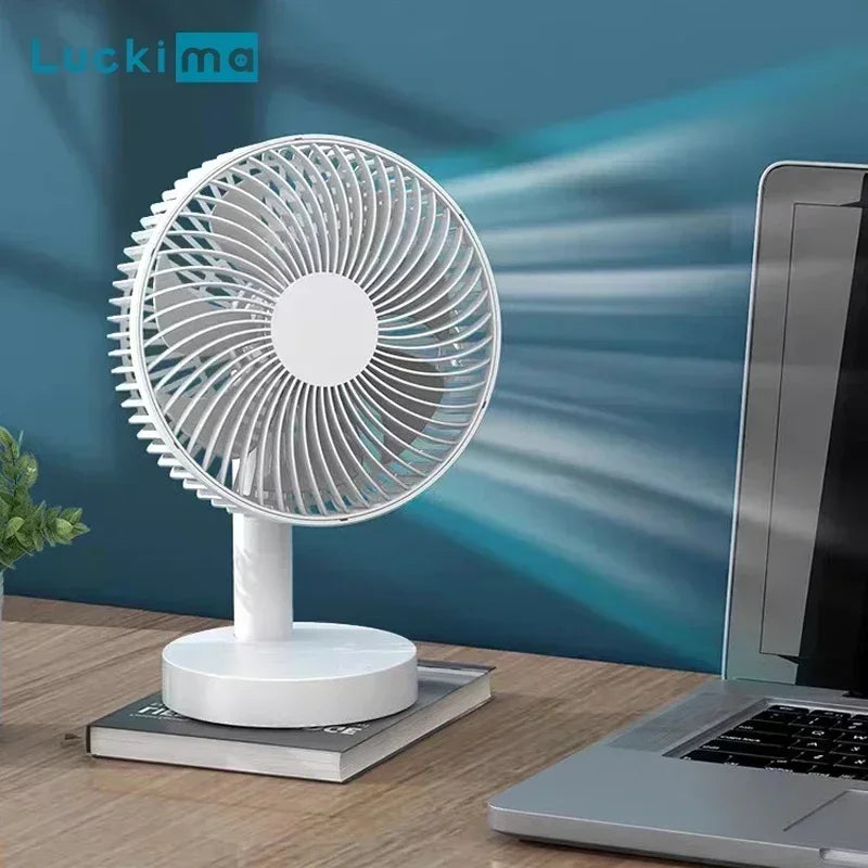 Ventilateur de table portable rechargeable, mini ventilateur USB 8 pouces pour la maison, le bureau, le camping, ventilateur rafraîchissant avec minuterie oscillante