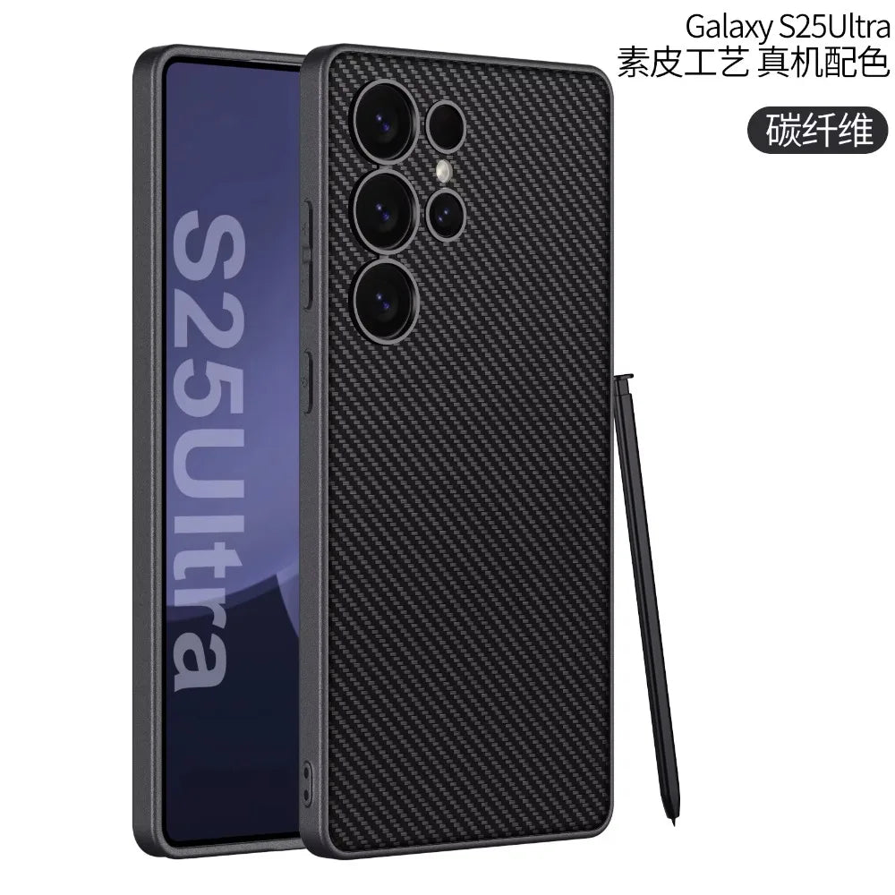 For Samsung Galaxy S25 Ultra S25Ultra Case Luxury Ultra Thin Skin Friendly Matte Leather Shockproof Protection Cover Accessories - Maliame Store