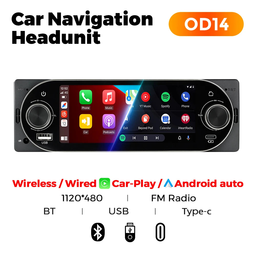 Autoradio MEKEDE 6,86" – CarPlay & Android Auto, Bluetooth, FM, USB-C