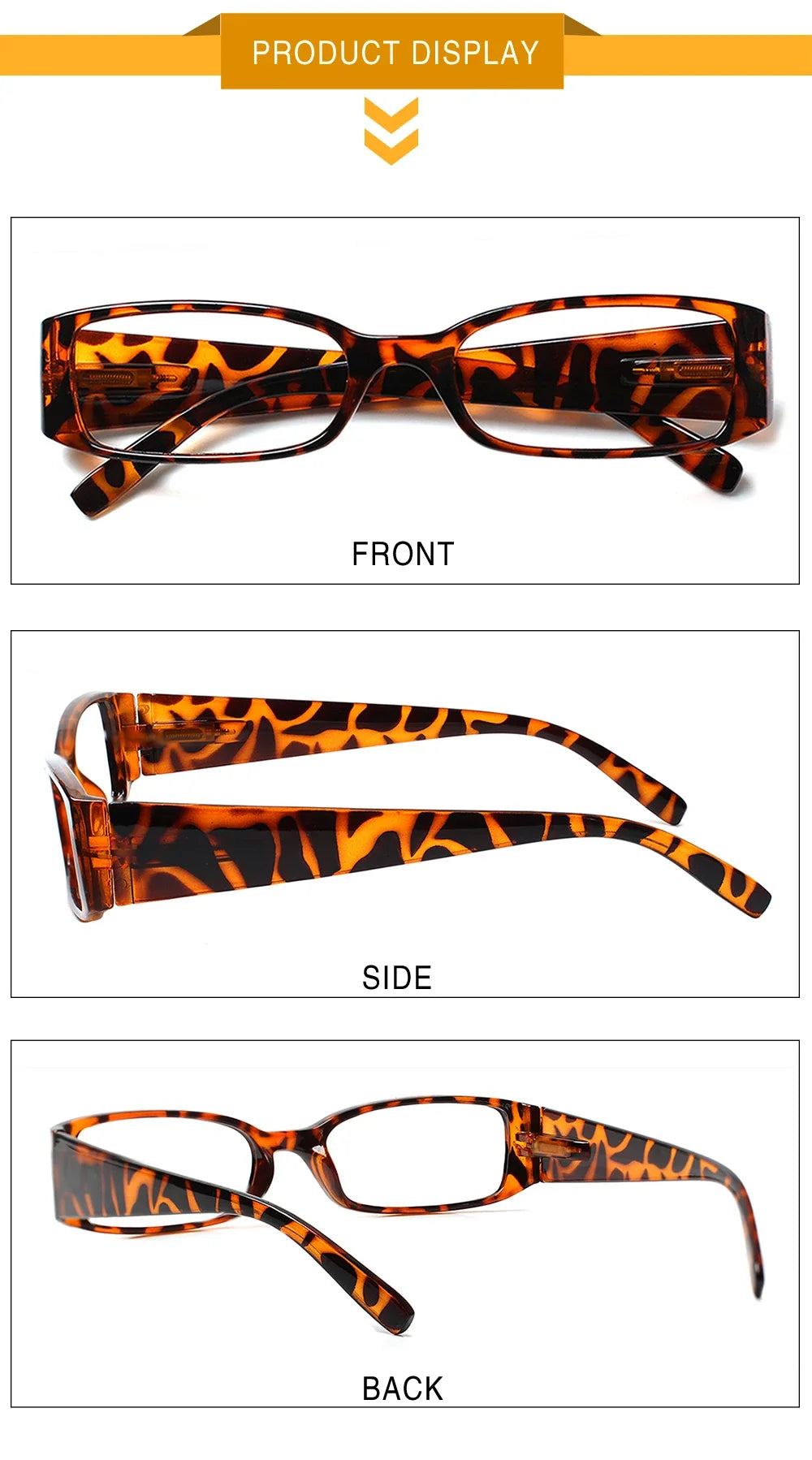 Fashion Prescription Reading Glasses Ultra-Lightweight HD Lenses with Spring Hinge for Men and Women - Universal +1.0 +2.0 +3.0 - Maliame Store