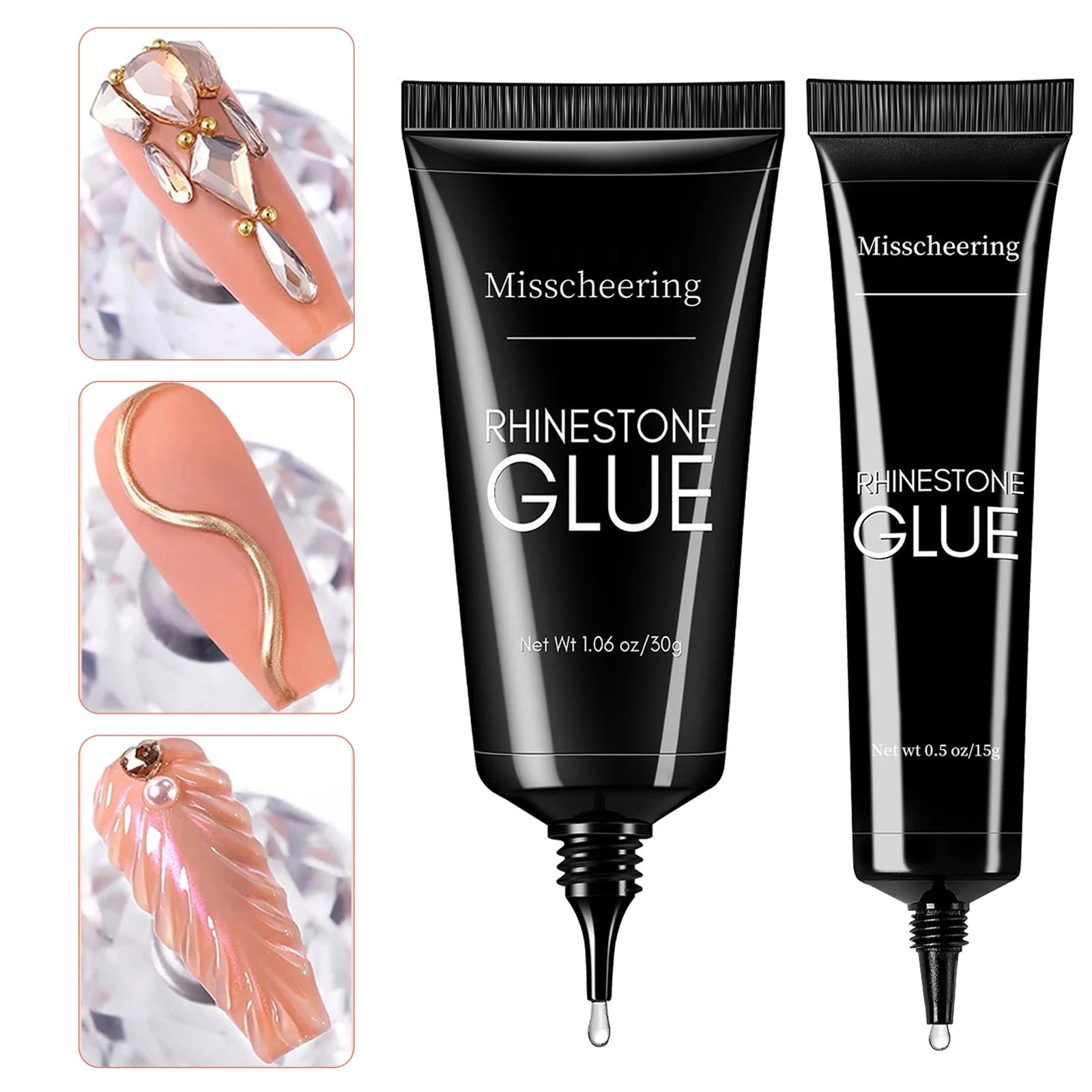 30g Nail Rhinestone Glue for Nails Super Strong Gel Nail Glue for Nail Charm 3D Nails Bling Gel Decoration Gem Nail Art Diamonds - Maliame Store