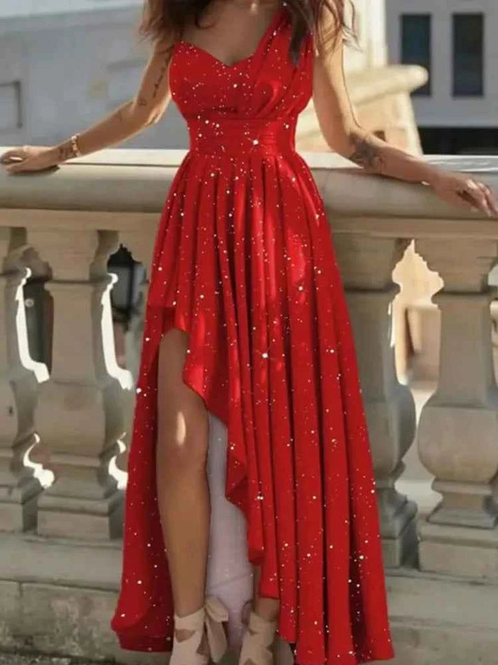 Robe de soirée sexy et élégante rouge pour femme, idéale pour cocktail, gala, remise de diplômes ou toute autre occasion formelle. Robe de demoiselle d'honneur de luxe. 