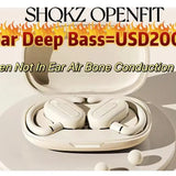 Auriculares de conducción ósea Shokz OpenFit Air Bass: auriculares Bluetooth de oído abierto con sonido HiFi para control deportivo, TWS.