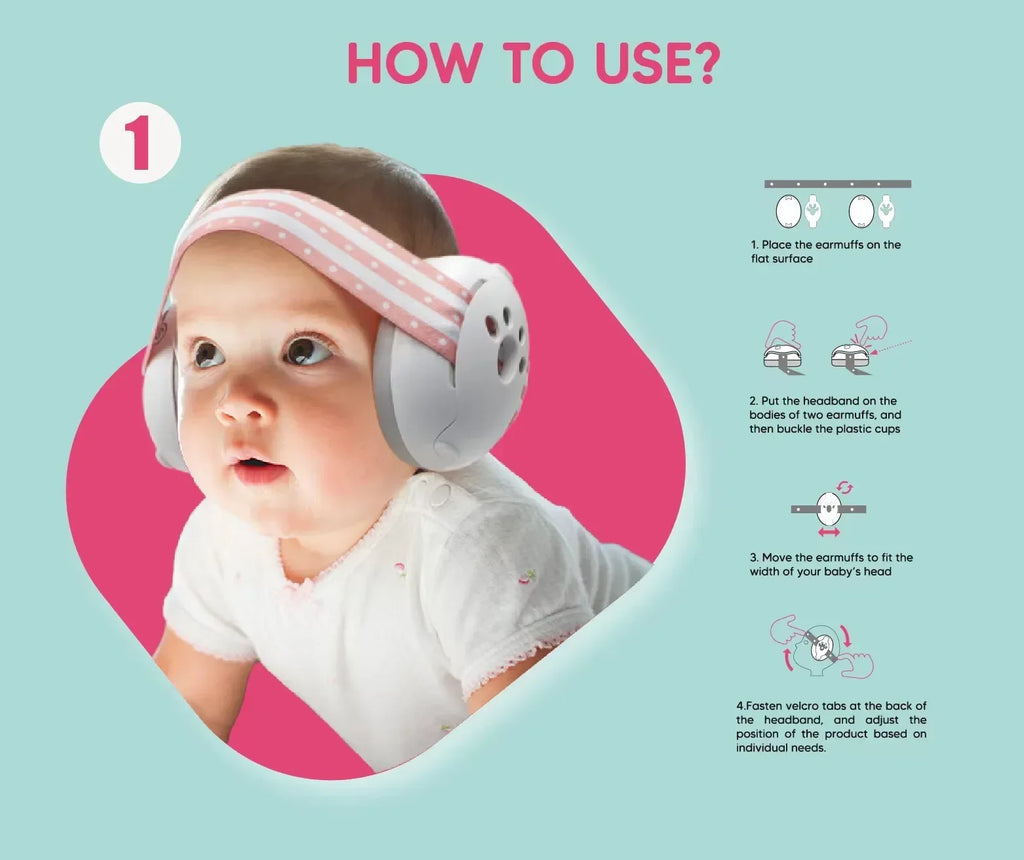 Baby Ear Protection Noise Cancelling Headphones 2-in-1 Convertible Design Noise Reduction Earmuffs for Infant Improves Sleep - Maliame Store