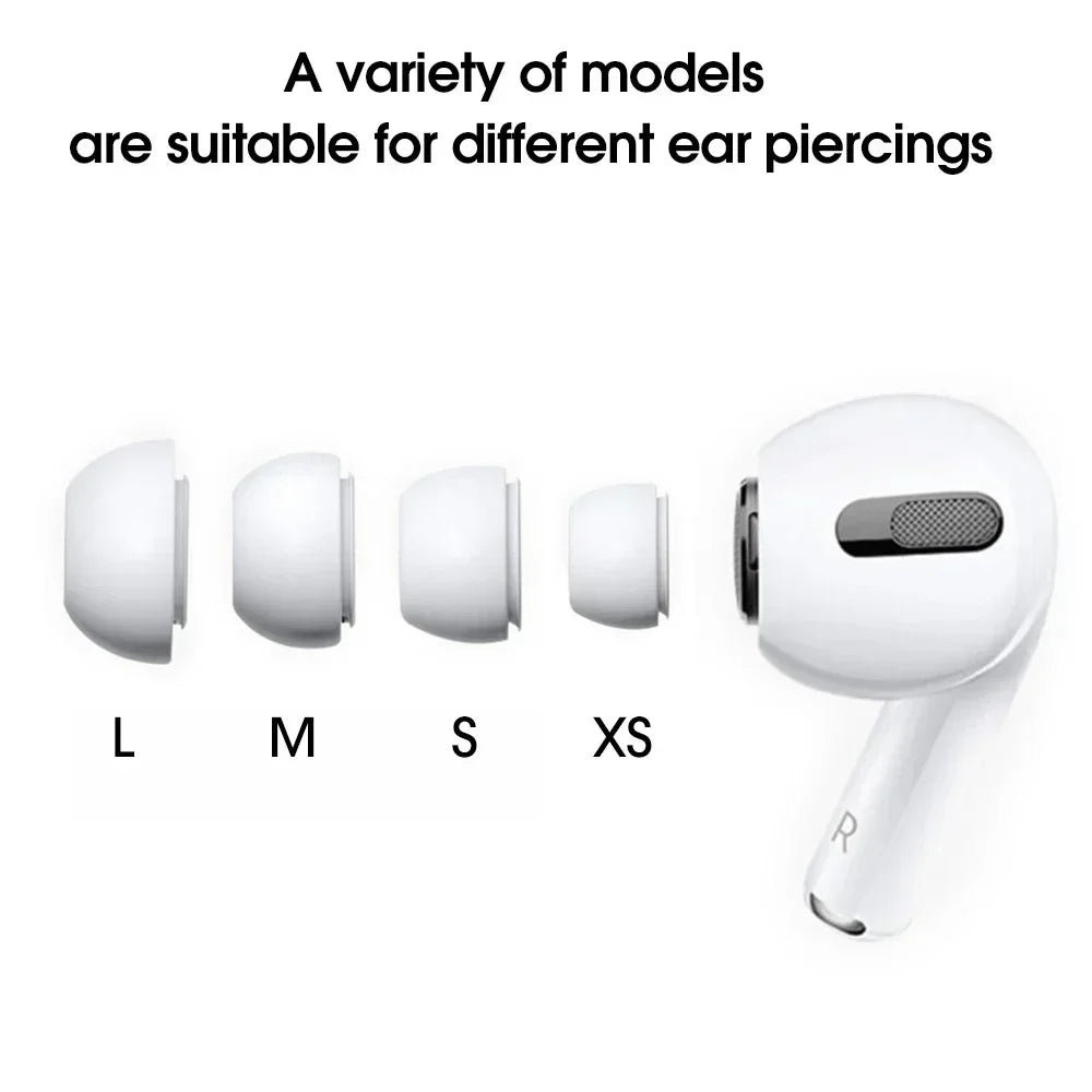 Replacement Eartips For AirPods Pro 1st 2nd Ear Tips Buds Silicone Rubber Eartips Earbuds Cap Gel Accessories XS/S/M/L White - Maliame Store