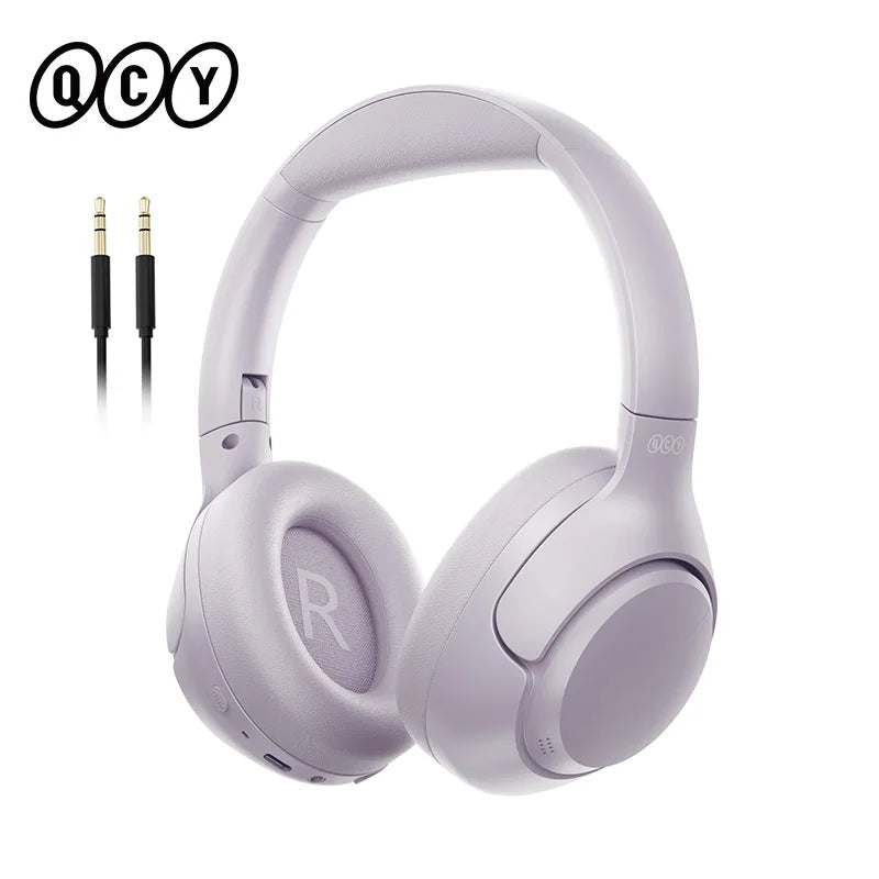 Casque sans fil QCY H3 avec ANC hybride 43 dB, Bluetooth 5.4, audio haute résolution, autonomie de 60H - Conception supra-auriculaire