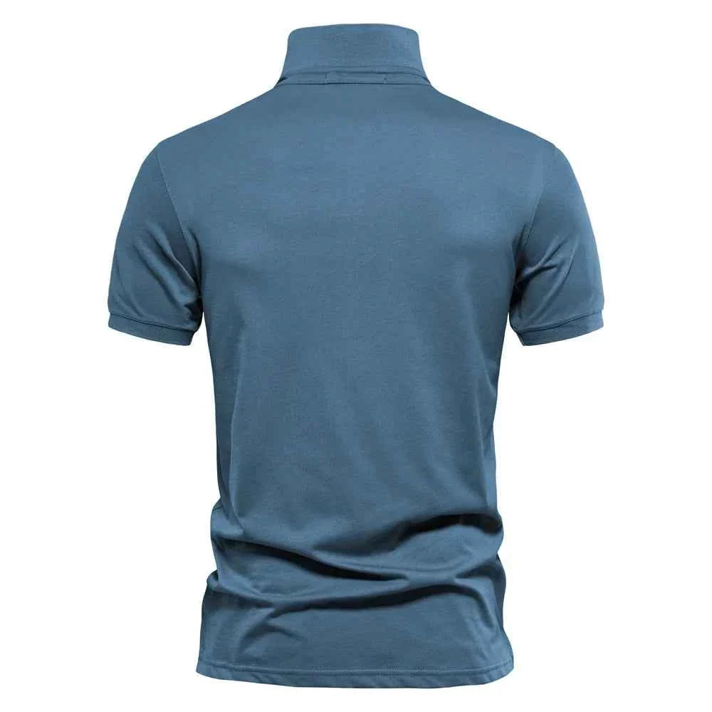AIOPESON 100% Cotton Embroidery Men's Polo Shirts Solid Color Short Sleeve Polo Shirts for Men New Summer Brand Social Polos Men - Maliame Store