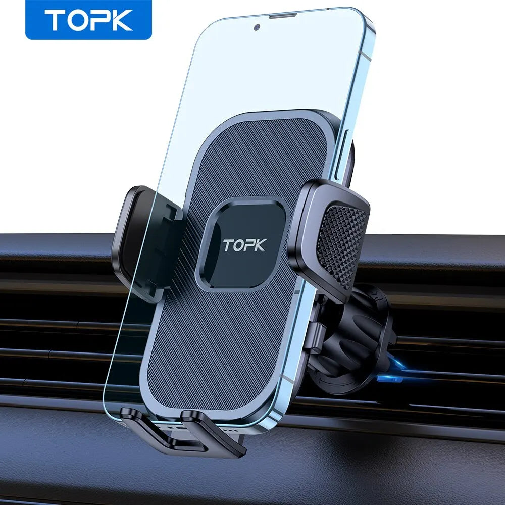 TOPK Car Phone Holder Gravity Stand for iPhone Xiaomi Samsung Car Mobile Support for Dashboard Windshield Air Vent Phone Mount - Maliame Store