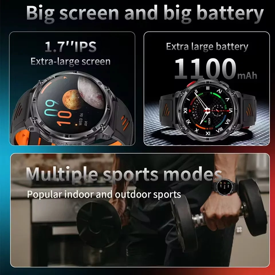 Montre Connectée T-Rex3 Pro – GPS, 5ATM Étanche, Boussole, Batterie 1100mAh, Sport Outdoor