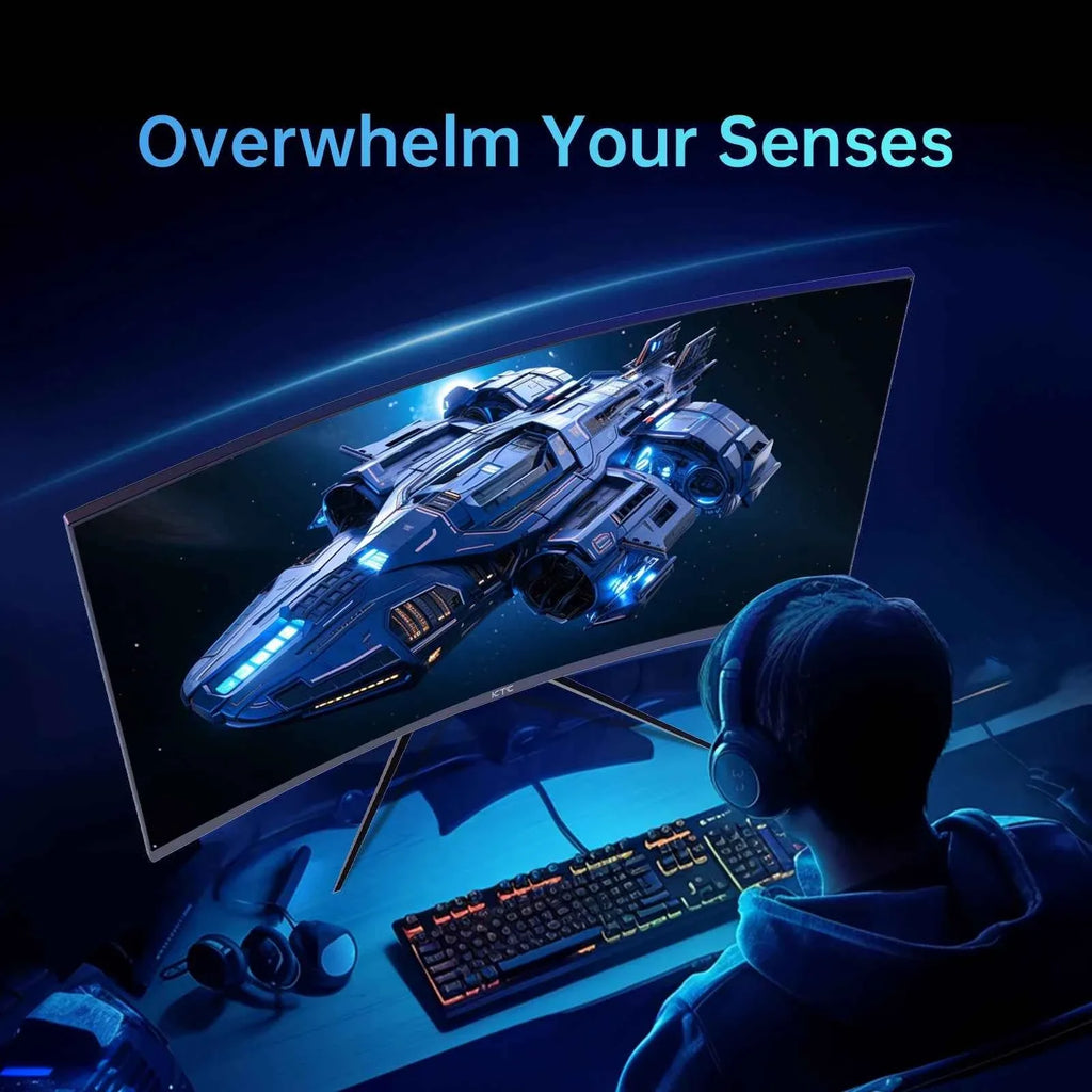 KTC 32 inch 240Hz Curved Gaming Monitor 1500R 1080P 125% sRGB 1ms, Freesync/G-sync HDR10,HDMI/DP/USB Ports VESA,Tilt Adjustable, Maliame Store