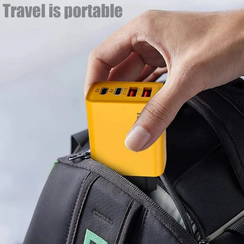 120W Fast Charging 4 Ports Mobile Phone Charger QC3.0 USB Type C Chargers Dual PD Wall Adapter EU/US/UK Plug for iPhone15 Xiaomi - Maliame Store