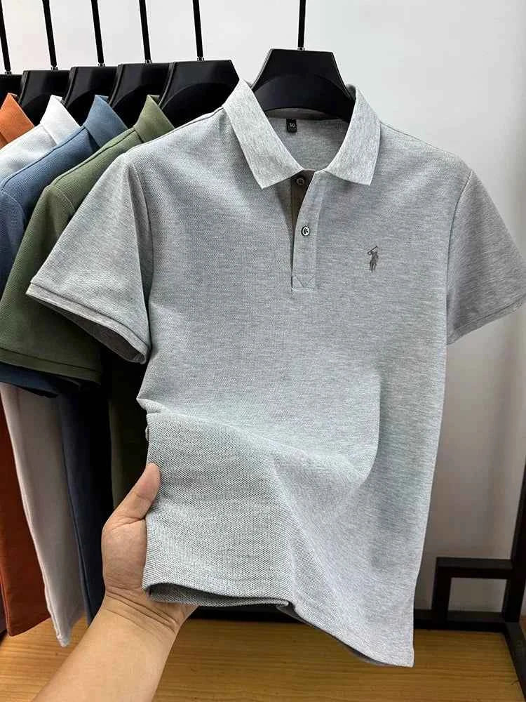 High end brand 100% cotton short sleeve polo shirt men's summer fashion designer new Paul pony embroidery casual golf T-shirt - Maliame Store