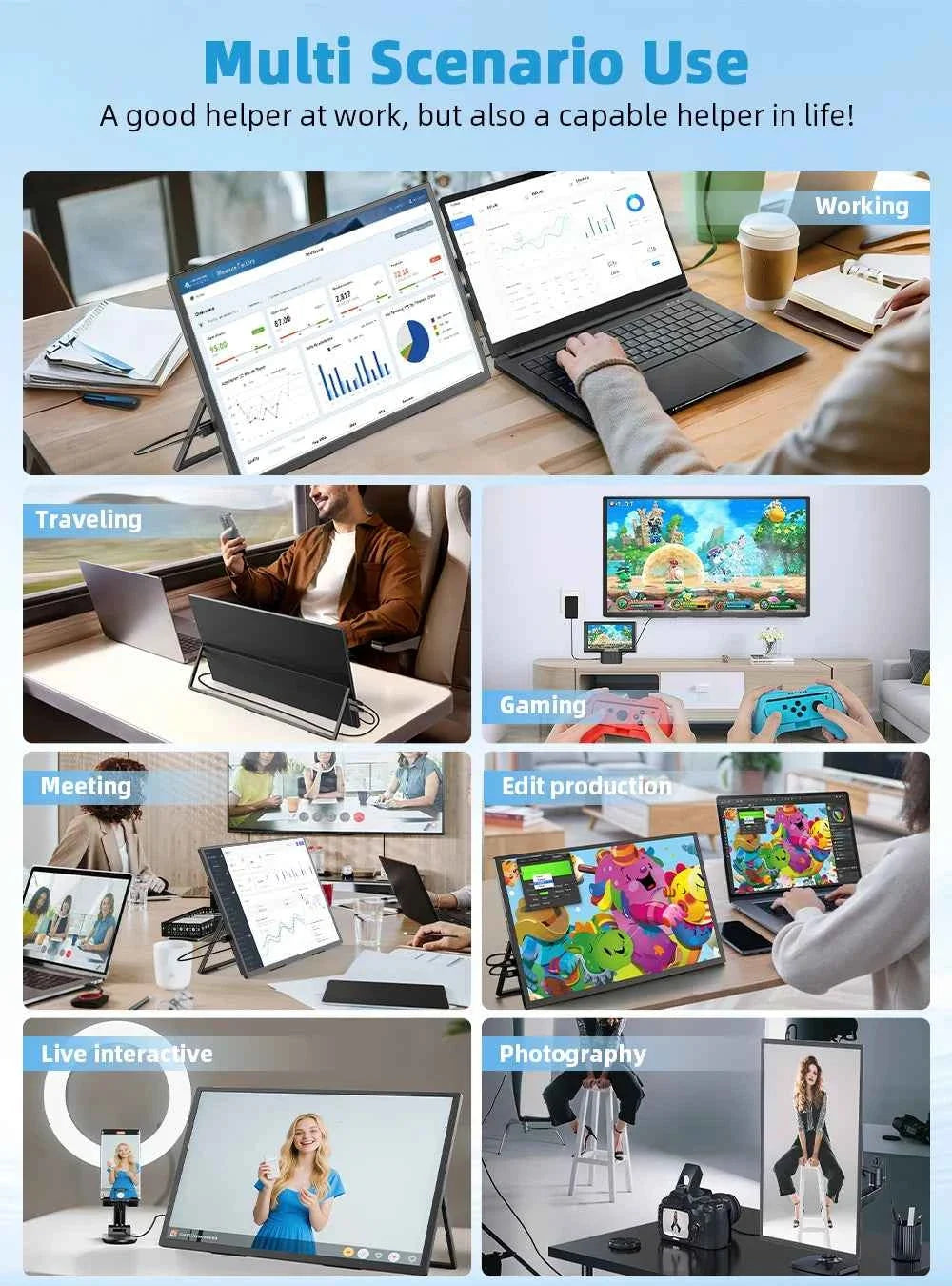 UPERFECT 18.4 inch 4K QLED Portable Monitor Gaming Computer Display Ultra-Slim Extend Screen For PS5/4 Switch Laptop PC Mac Xbox - Maliame Store