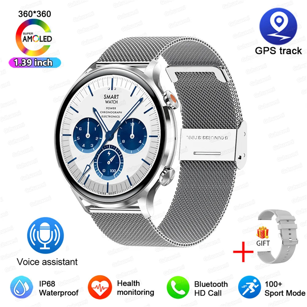 2025 New Smartwatch Women AMOLED HD Screen Always On Display Bluetooth Call IP68 Waterproof GPS Smart Men Watch For Android ios - Maliame Store
