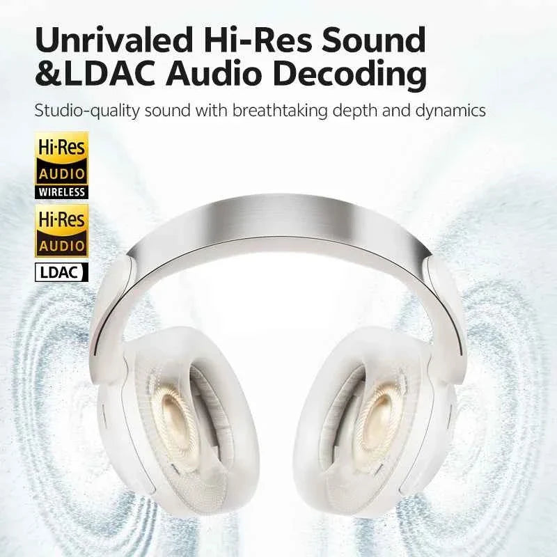 QCY H3S -56dB Adaptive ANC Over Ear Headphone Hi-Res LDAC Spatial Sound Wireless Earphone Bluetooth 6.0 Dual Driver 102H Headset - Maliame Store