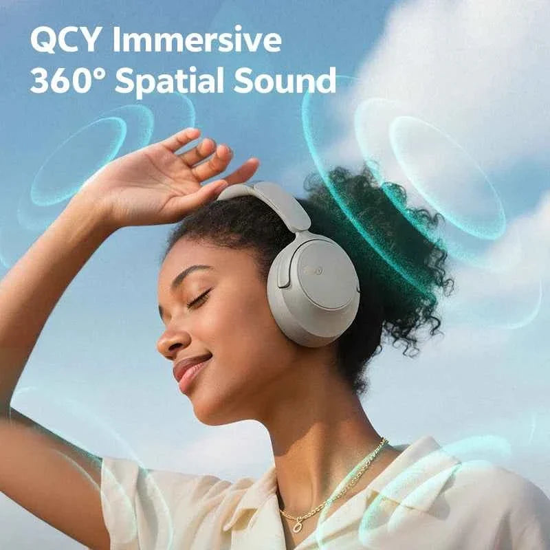 QCY H3S -56dB Adaptive ANC Over Ear Headphone Hi-Res LDAC Spatial Sound Wireless Earphone Bluetooth 6.0 Dual Driver 102H Headset - Maliame Store