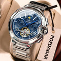 POEDAGAR Luxury Business Male Watch Date Week Stainless Steel Tourbillon Men Clock Waterproof Automatic Mechanical Men's Watches - Maliame Store