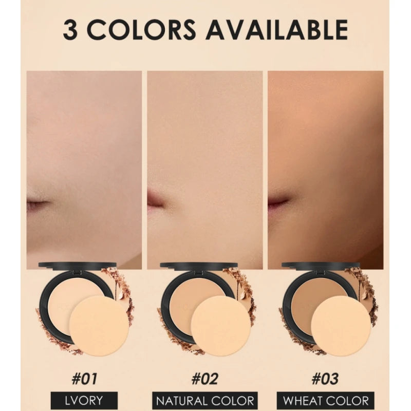 FOCALLURE 3 Colors Make Up Face Powder Brighten Oil-control Nude Makeup Pressed Powder Foundation Makeup Base Cosmetics - Maliame Store