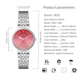 Montre en cuir bleu de luxe pour femme