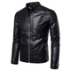 Stand Collar Jackets Fashion Casual Trend White Windproof Coat Streetwear Spring Autumn Men's Motorcycle Leather Jacket Solid