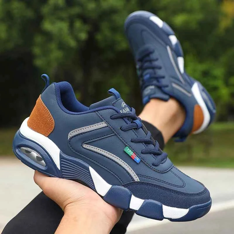 Men Shoes Trendy 2025 Mixed Material Aesthetics Breath Casual Sneakers Shock Absorbing Energy Rebound Zero Pressure Walking Shoe