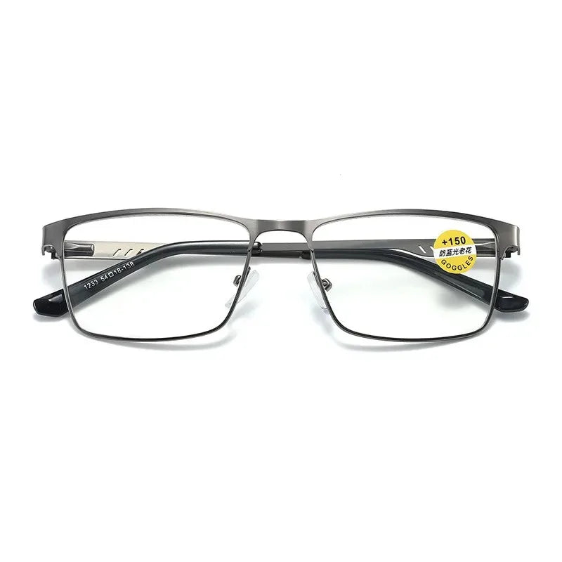 Fashion Reading Glasses For Men High Quality Blue Light BLocking Prescription Eyeglasses Frame With Spring Hinge +75+125+175+225 - Maliame Store