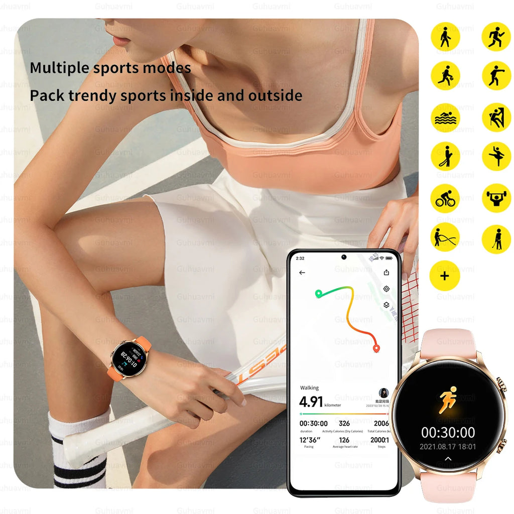 2025 New Smartwatch Women AMOLED HD Screen Always On Display Bluetooth Call IP68 Waterproof GPS Smart Men Watch For Android ios - Maliame Store