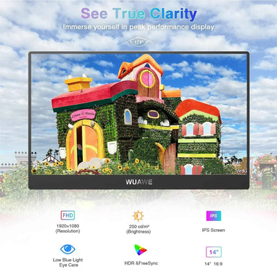 Écran portable WUAWE 14 pouces 1080P