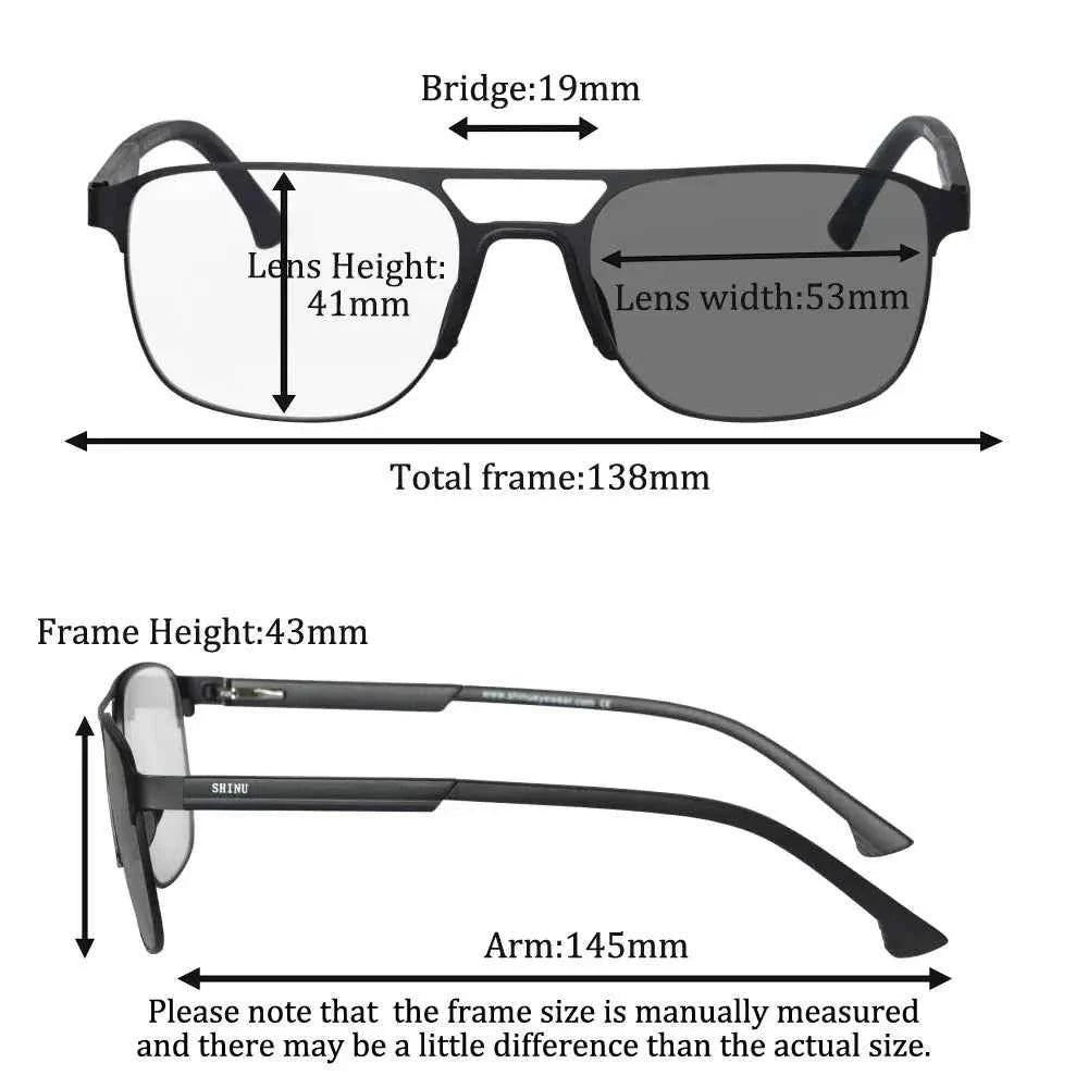 Photochromic Man Cycling Glasses Multifocal Progressive Near and Far Double Bridge Frame Myopia Lenses Gift for Man for Husband - Maliame Store