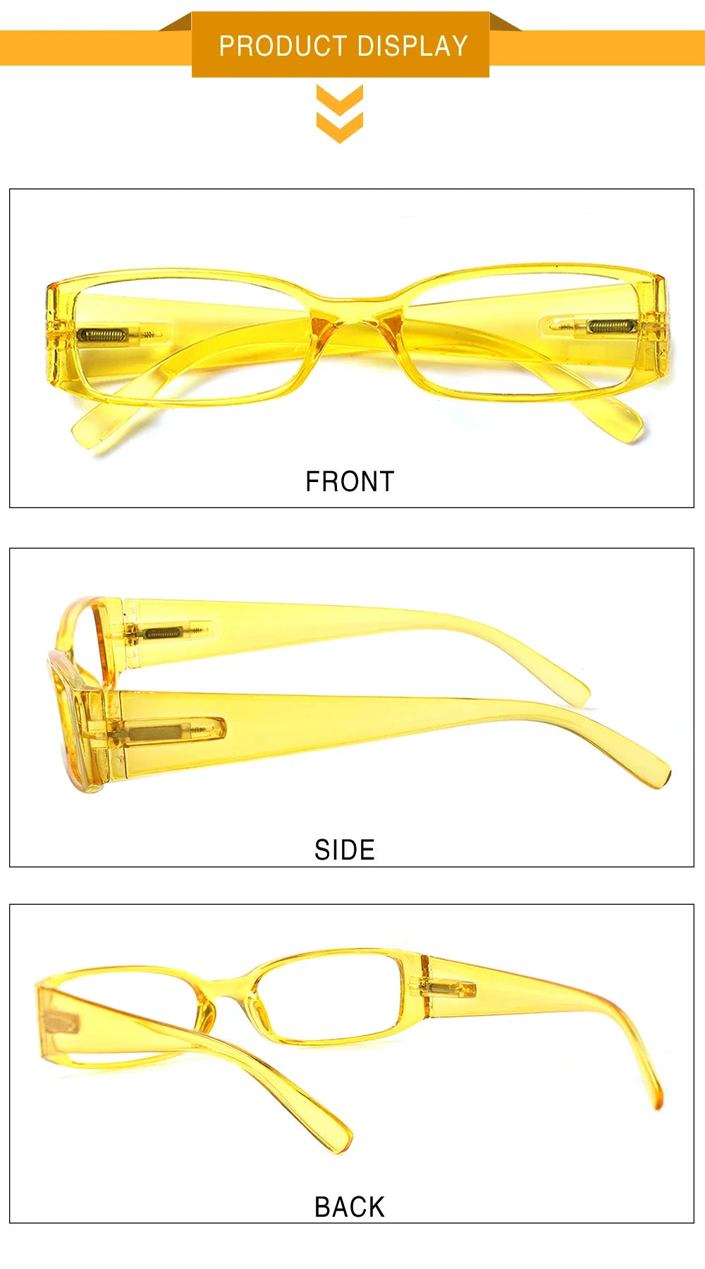 Fashion Prescription Reading Glasses Ultra-Lightweight HD Lenses with Spring Hinge for Men and Women - Universal +1.0 +2.0 +3.0 - Maliame Store