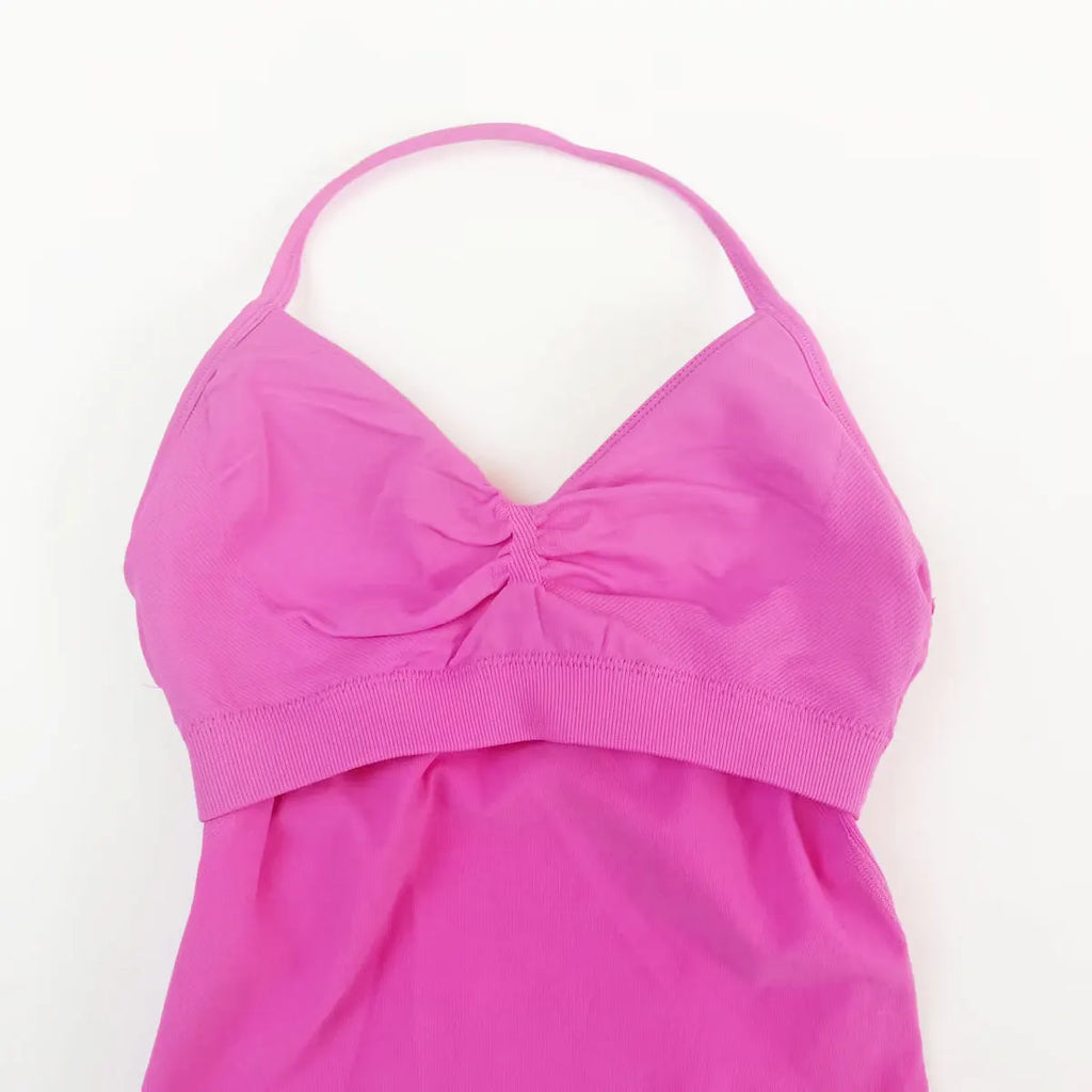 NCLAGEN Impact Longline Strappy Top Sports Yoga Vest Women's Fitness Tank Top Gym Beautiful Open Back Bra Running Workout Halter - Maliame Store