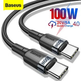 Cable USB C Baseus de 100 W: carga rápida de 5 A para iPhone 16, 15, MacBook, Samsung y Xiaomi