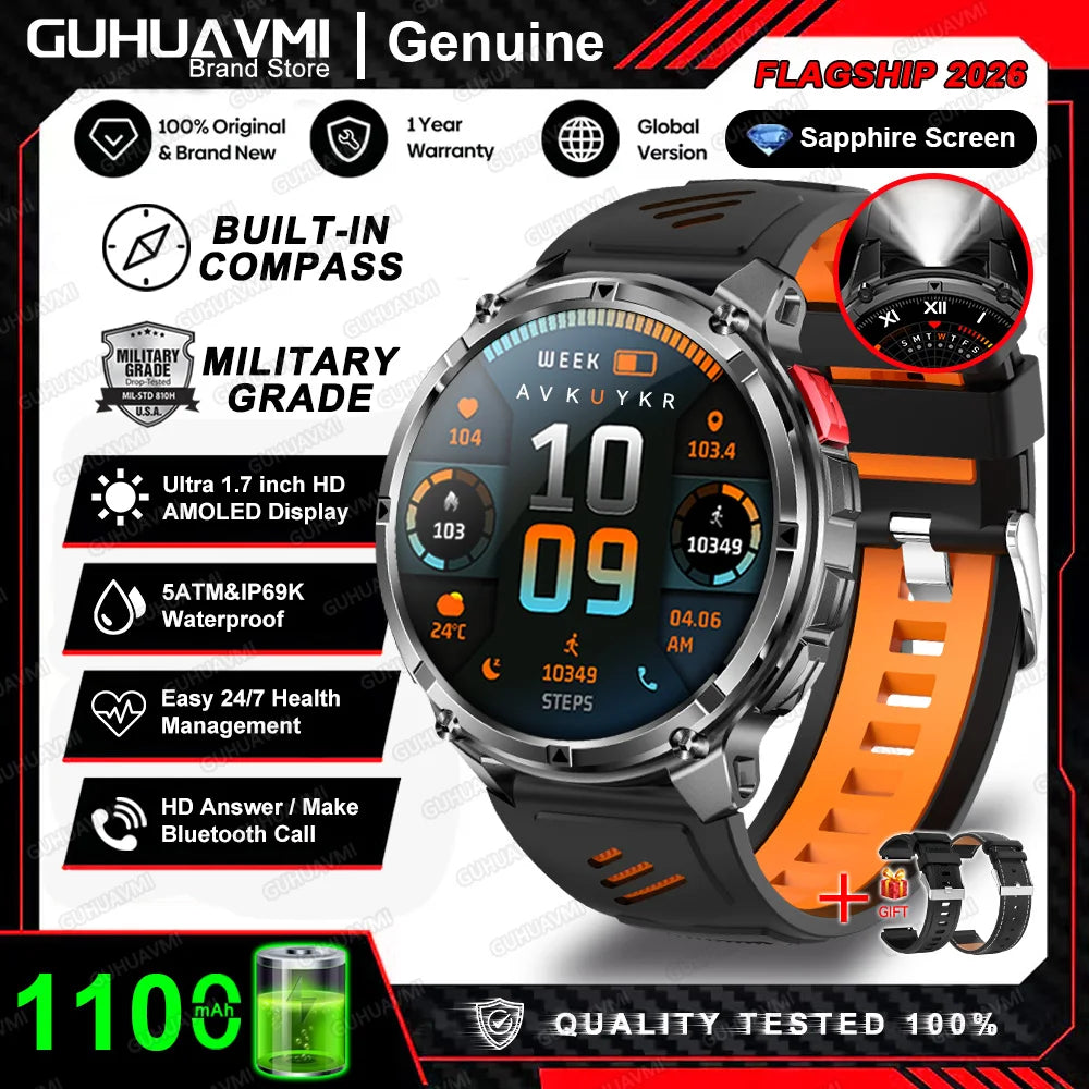 Montre Connectée T-Rex3 Pro – GPS, 5ATM Étanche, Boussole, Batterie 1100mAh, Sport Outdoor