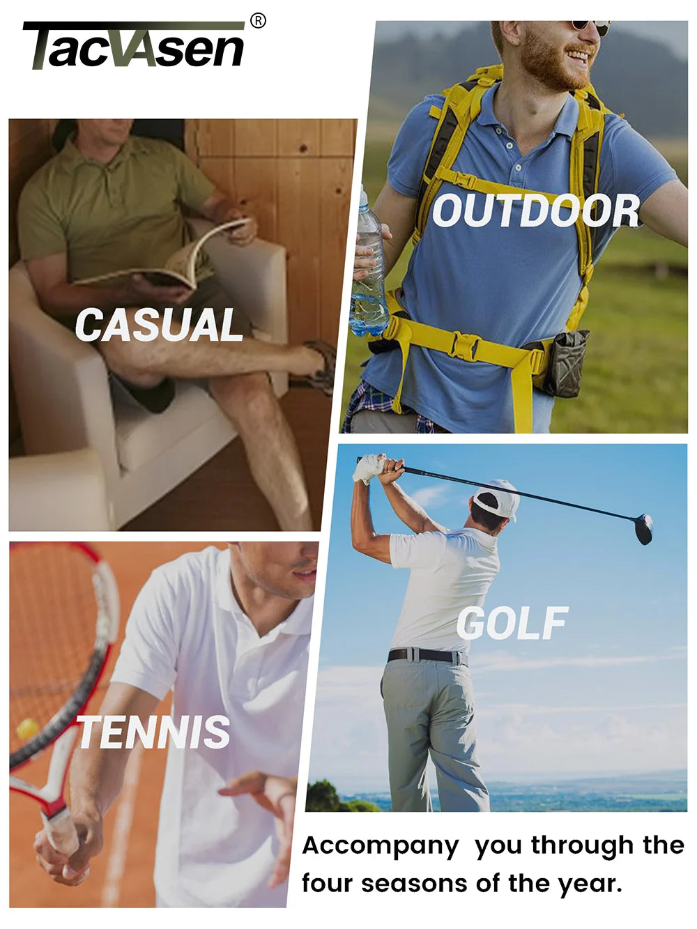 TACVASEN Summer Casual T-shirts Mens Short Sleeve Polo Shirts Button Down Work Shirts Quick Dry Tee Sports Fishing Golf Pullover - Maliame Store