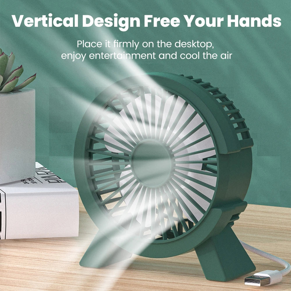 Mini Ventilateur USB Portable – Bureau, Dortoir, Étudiant (Rose, Vert, Blanc)