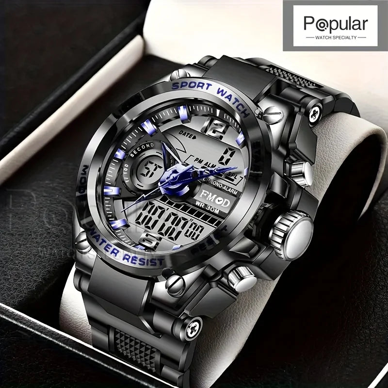 Montre-bracelet militaire numérique en acier pour homme, à quartz LED, style sport, grande taille, pour homme, Relogios Masculino 