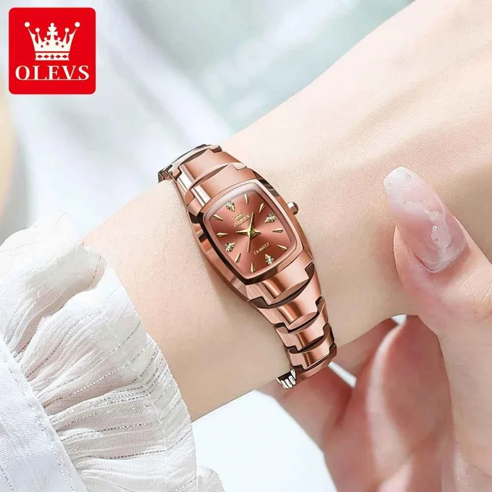 OLEVS 7006 Rose Gold Women's Watch - Luxury Brand Waterproof Quartz Bracelet Set - Maliame Store