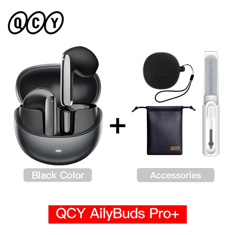 QCY HT10 AilyBuds Pro+ ANC Wireless Earphone Hi-Res Audio with LDAC Bluetooth 5.3 Earbuds 6 Mic AI HD Call Multipoint Connection - Maliame Store