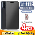 4Pcs Matte Tempered Glass For iPhone 14 13 12 11 15 Pro Max 7 8 16 Plus Frosted Screen Protector For iPhone 13 Mini X XR XS MAX - Maliame Store