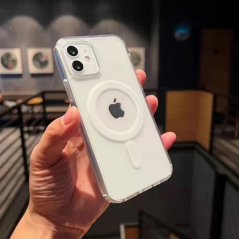 Hard Crystal Original Magnectic Case For iPhone 13 12 11 14 15 16Pro Max XSMAX XR SE 7 8Plus For Magsafe Wireless Charging Cover - Maliame Store