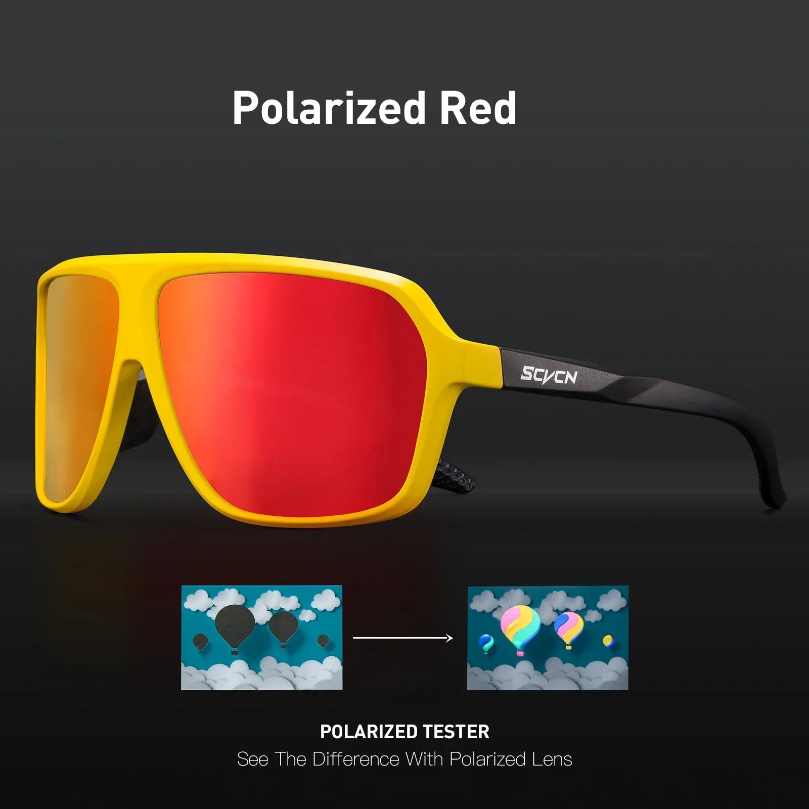 Scvcn Polarized Fishing Sunglasses Outdoor Sport Entertainment Glasses Outdoor Cycling Road Bike UV400 Protective Frame Glasses - Maliame Store