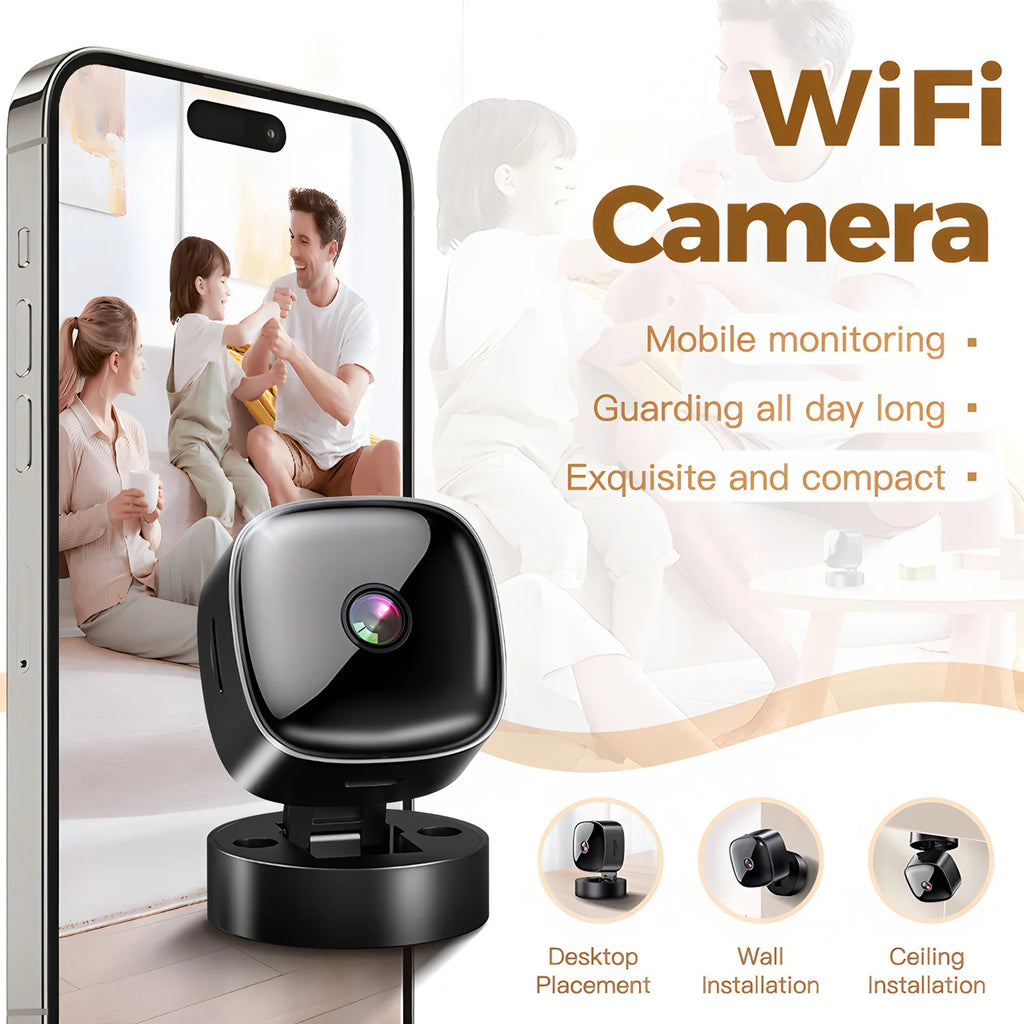 Mini caméra IP Wifi 2,4G 1080 HD Micro caméscope Rotatif 355° Caméra de surveillance vidéo de sécurité Maison Intelligente