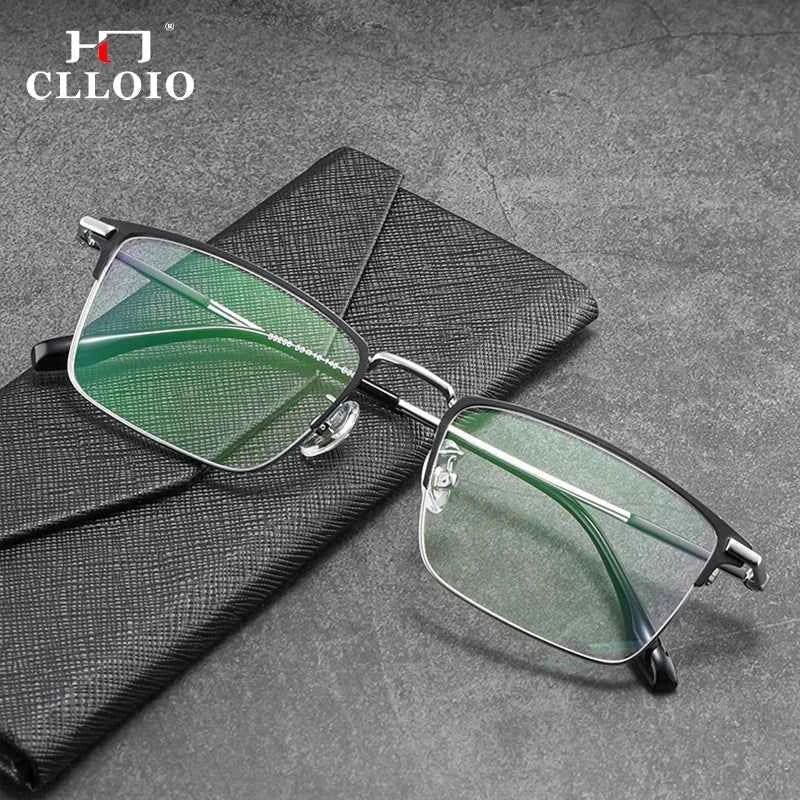 CLLOIO Ultralight Business Men Glasses Reading Glasses Anti Blue Light Myopia Prescription Glasses Hyperopia Optical Eyeglasses - Maliame Store