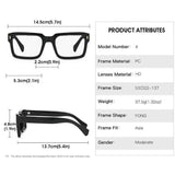 Gafas de lectura con protección contra la luz azul - Diseño retro de tablero cuadrado para hombres y mujeres con dioptrías de 0 a +6.0