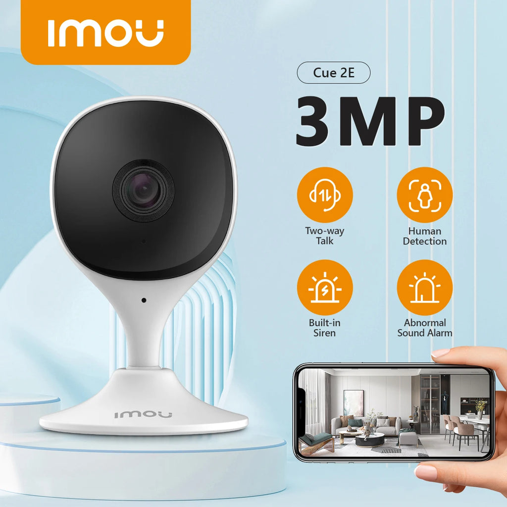 Caméra de sécurité Wifi d'intérieur IMOU Cue 2E 3MP, moniteur bébé, détection humaine, vision nocturne, caméra IP, surveillance vidéo