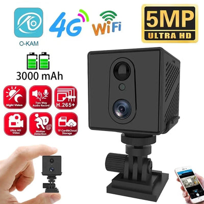 5MP Mini Camera: Compact & Powerful 4G SIM for On-the-Go Security!